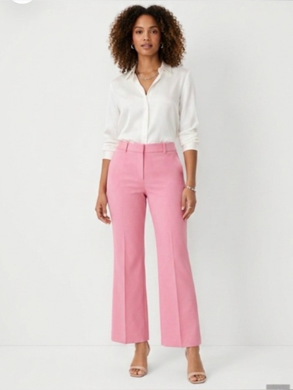 Ann Taylor Mauve Pink High Waisted Wide Leg Trouser Pants Petite 16P NWOT